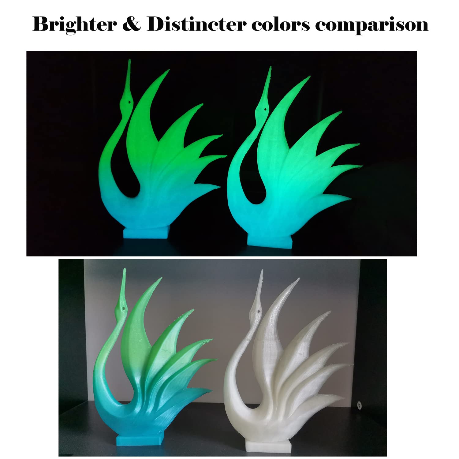 Stronghero3D Pla 3D Printer Filament,Glow In The Dark Filament, Glow Green/Blue 1.75Mm(2.2Lbs) Accuracy +/ 0.05Mm For Ender3 End