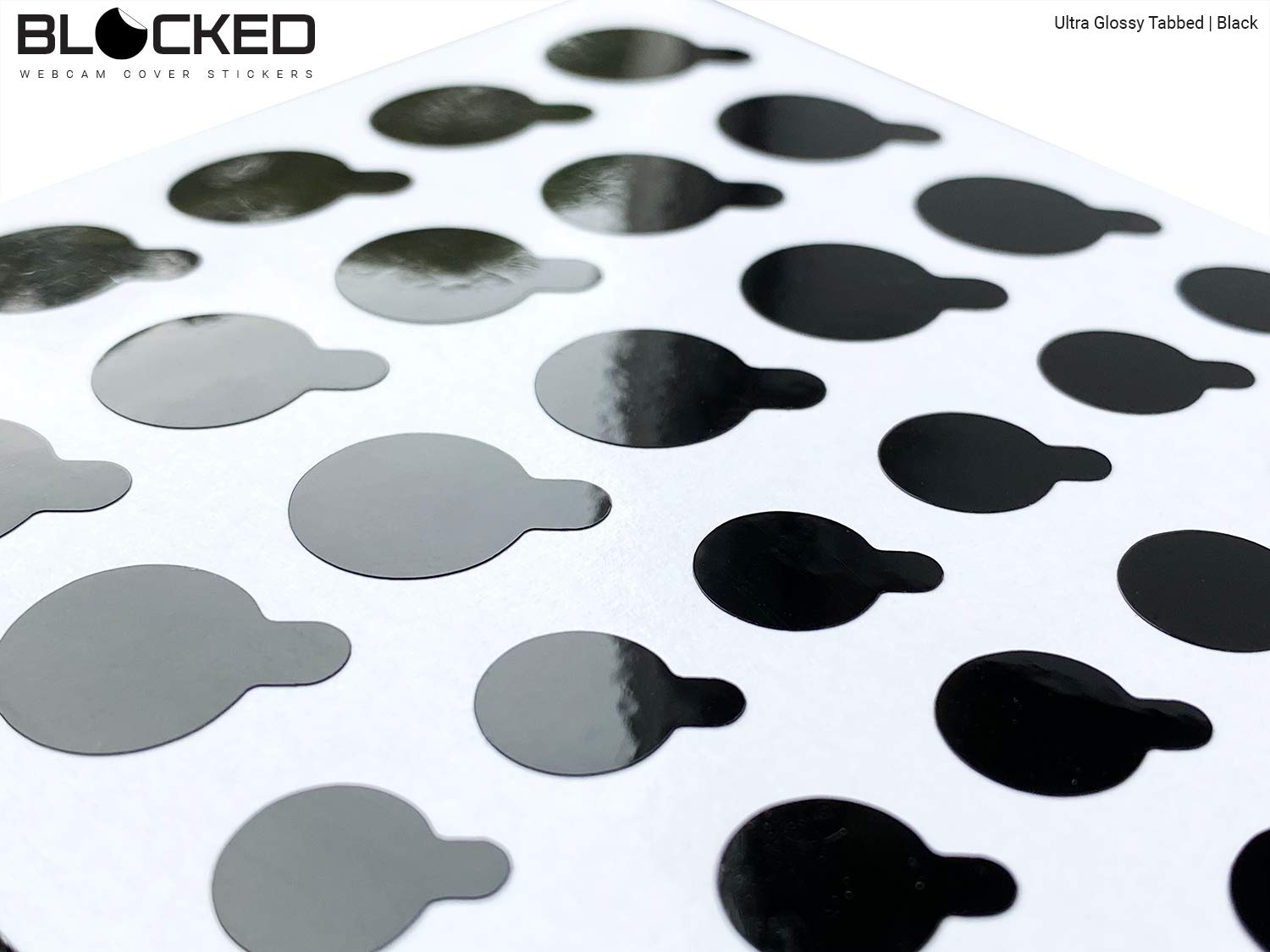 Blocked Webcam/Camera Vinyl Covers | 57 Tabbedlow Tack Restickable Webcam Sticker | Multiple Sizes | Black 57 Pack Tabbed (Ultra