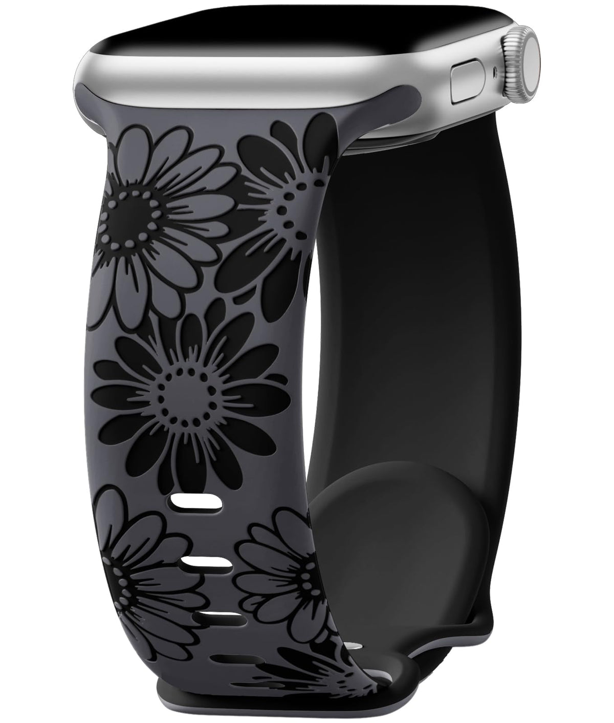 Daqin Compatible With Apple Watch Band 44Mm 45Mm 46Mm 42Mm 49Mm Women,Cute Flower Soft Silicone Breathable Sport Iwatch Band For