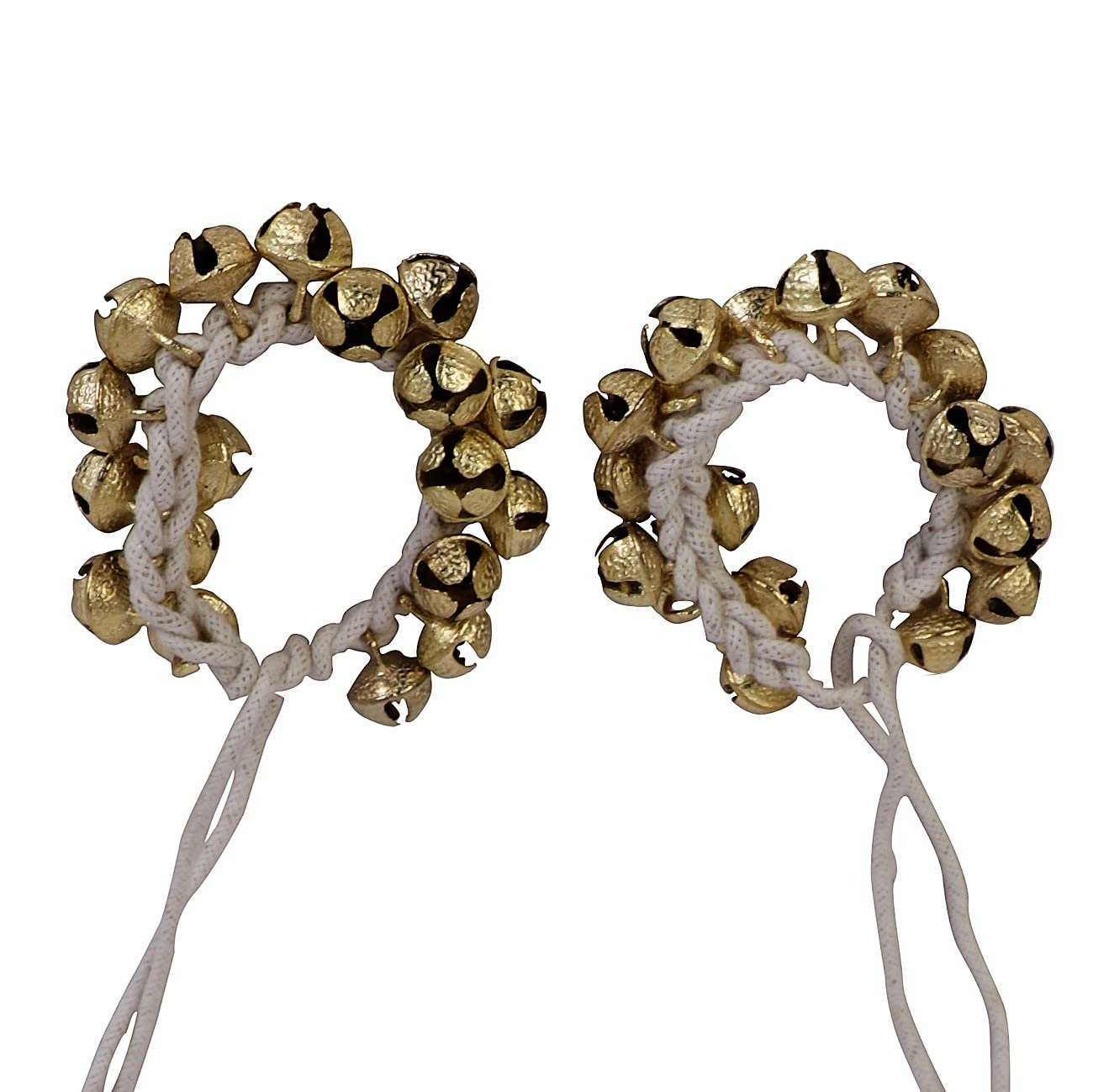 Wonderlist Handicrafts Indian Classical Kathak Ghungroo Pair 16 No. 18+18 Big Bells Tied With Cotton Cord For Anklet Musical Ins