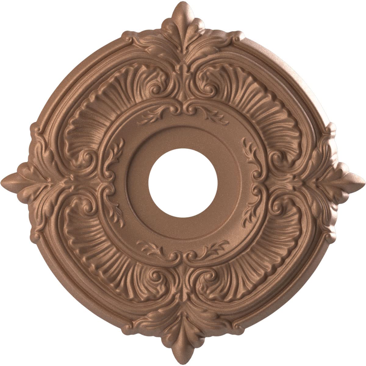Ekena Millwork 16OD x 3 1/2ID x 1P Attica Thermoformed PVC Ceiling Medallion (Fits Canopies up to 5 5/8), Aged Copper