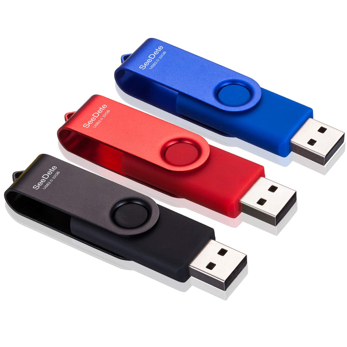 Seedete 32Gb Usb Flash Drives, Usb Stick, Thumb Drive Rotated Design, Memory Stick With Led Light For External Storage And Backu
