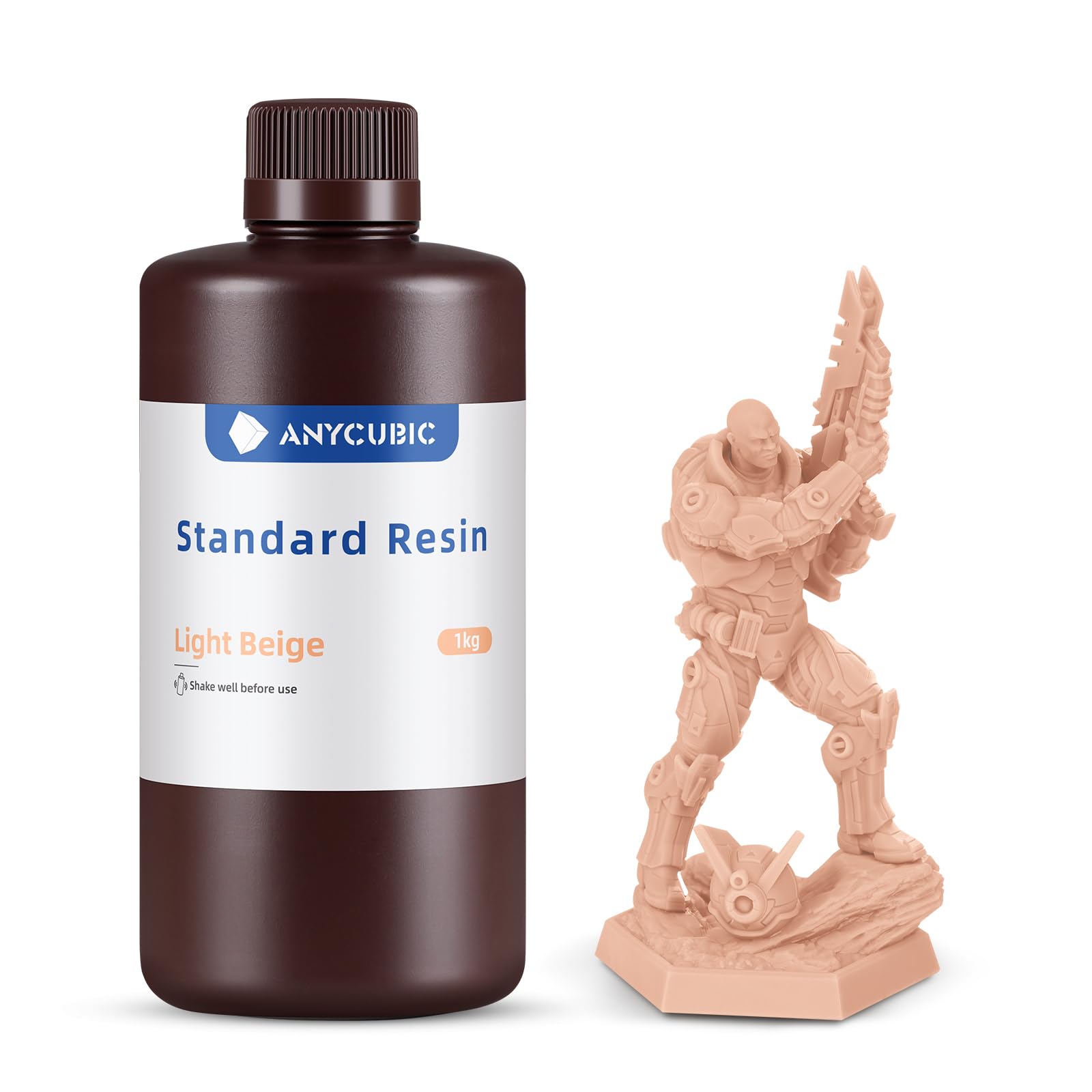 Anycubic 3D Printer Resin, 405Nm Sla Uv Curing Resin, High Precision & Rapid Photopolymer For Lcd/Dlp/Sla 3D Printing (Light Bei