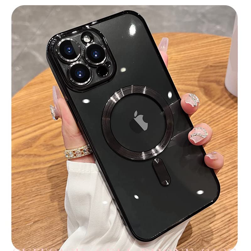 Ziye Magnetic Case For Iphone 13 Pro Case [Compatible With Magsafe] Camera Lens Protector Plating Luxury Cover For Women Men Cle