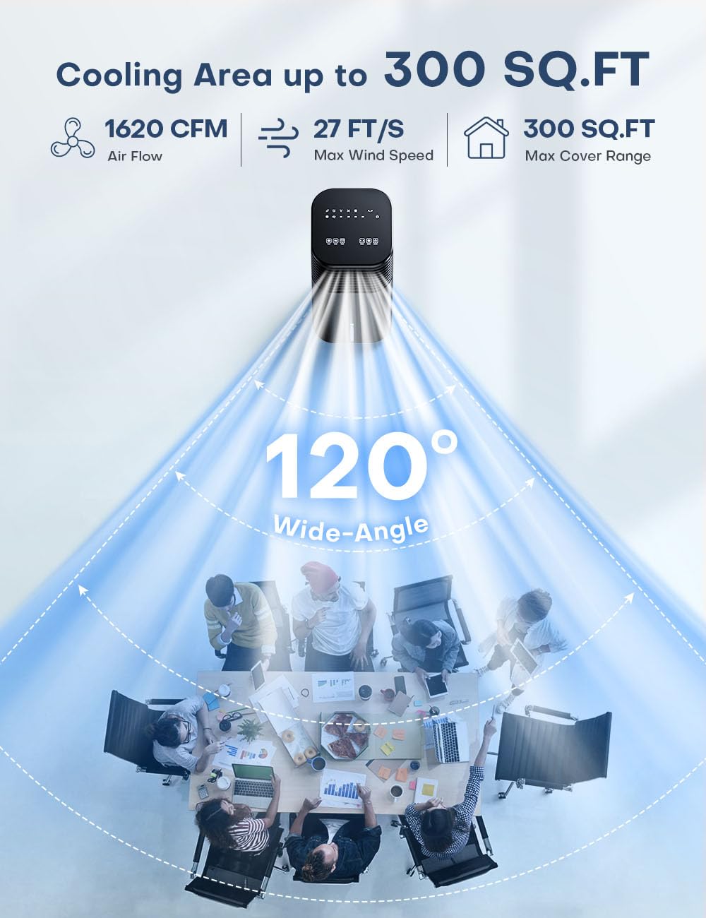 Temeike 4 In 1 Portable Air Conditioners, Evaporative Air Cooler W/ 4 Modes & 3 Speeds, 15H Timer For Smart Auto Off, 2 Gal Tank