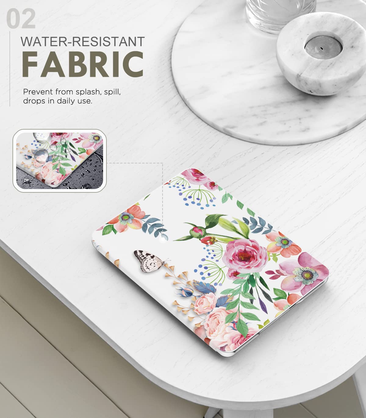 MoKo Case for 6.8' Kindle Paperwhite (11th Generation 2021) and Kindle Paperwhite Signature Edition, Light Shell Cover with Auto Wake/Sleep for Kindle Paperwhite 2021 E Reader, Fragrant Flowers