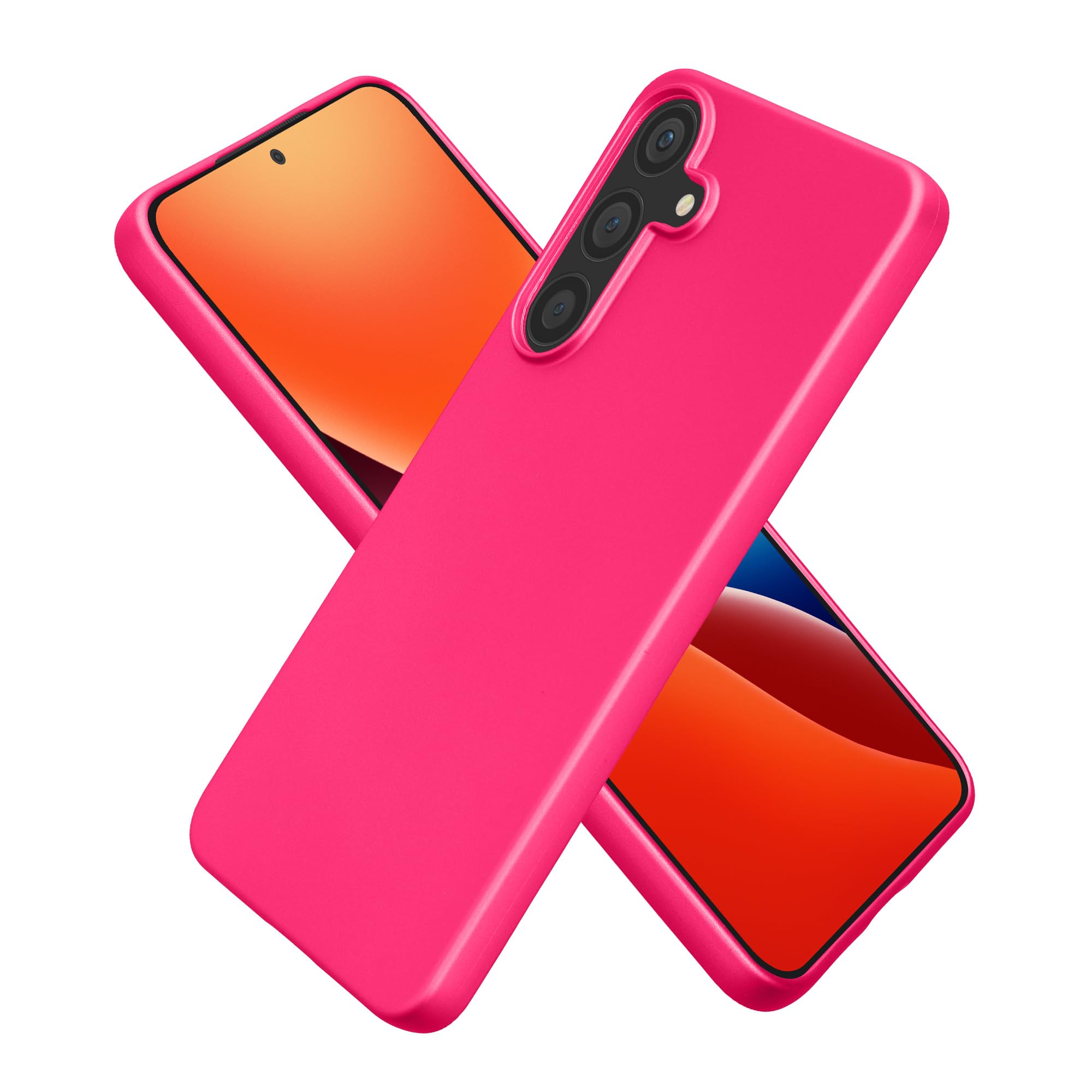 kwmobile Case Compatible with Samsung Galaxy S25 FE Case - Soft Slim Metallic TPU Silicone Cover - Metallic Pink