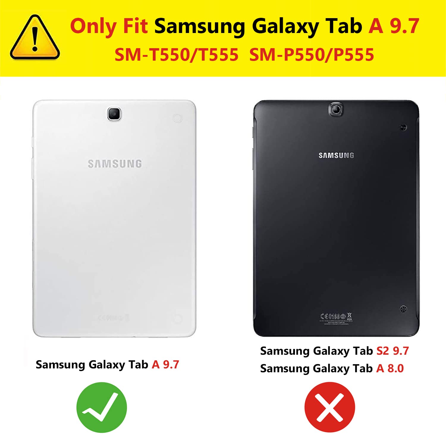 Case For Samsung Galaxy Tab A 9.7 Inch (Sm T550 T555 Sm P550 P555)   360 Degree Rotating Stand Case Smart Protective Cover,With