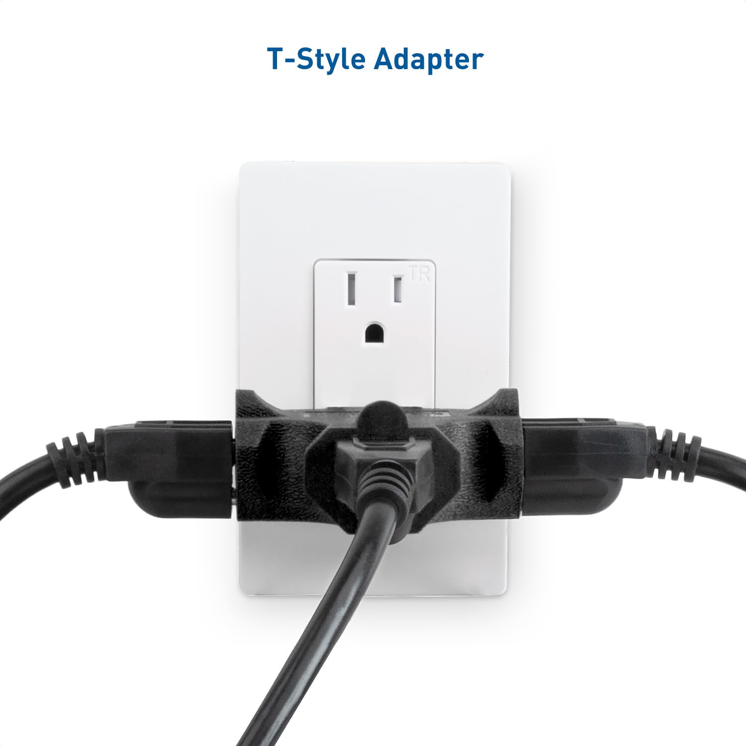 [Ul Listed] Cable Matters 3 Pack 3 Way Plug Adapter 15A 1875W In Black (3 Prong 3 Outlet Adapter, Power Splitter Plug Outlet, Mu
