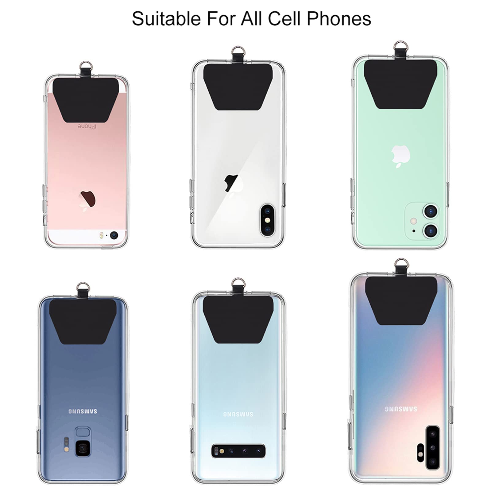 Shanshui Phone Lanyard, Neck Strap And Wrist Tether Key Chain Holder Universal For Phone Case Anchor Fit All Smartphones Black