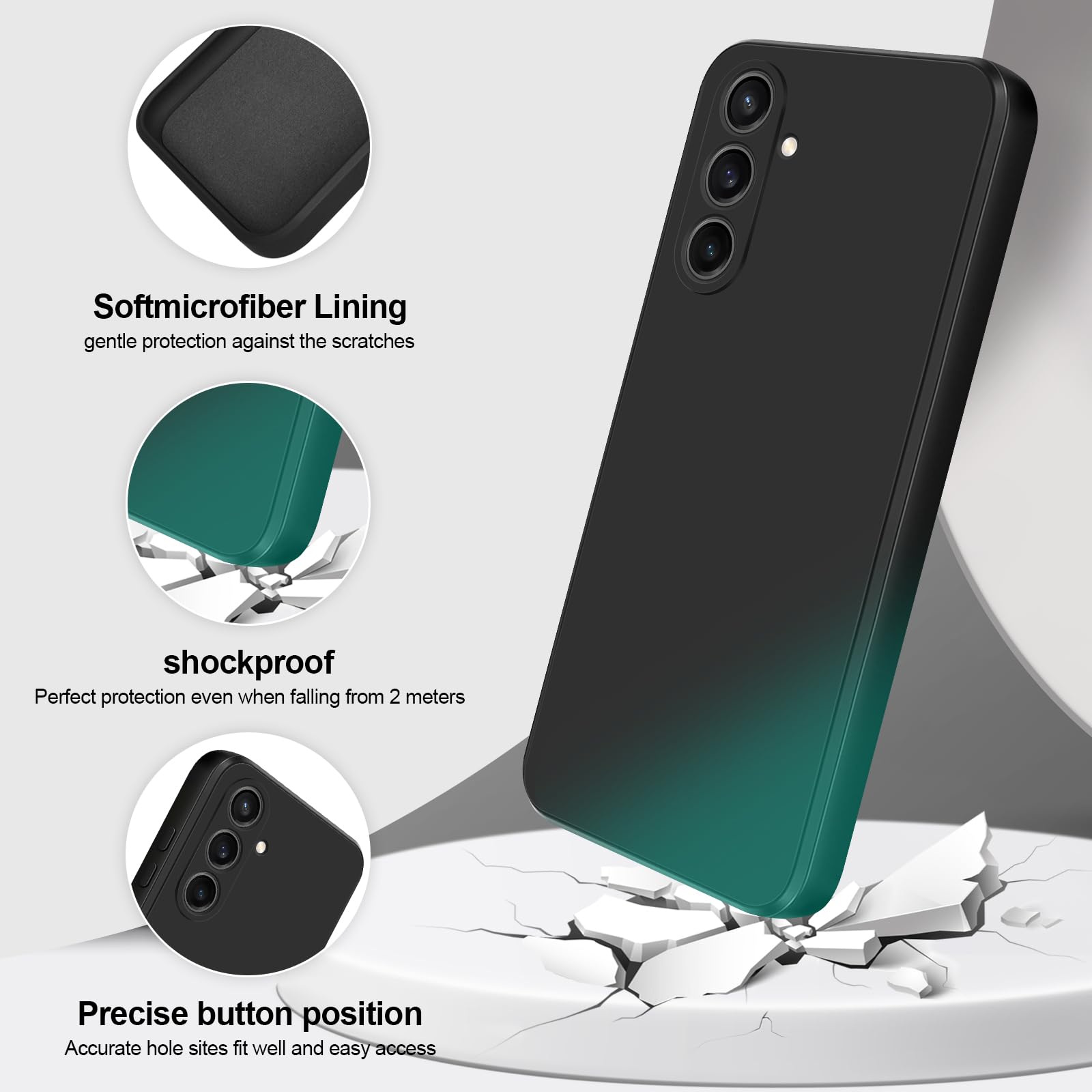 Giiyoon Silicone Case Compatible With Samsung Galaxy S23 Fe, Full Body Silky Soft Touch Phone Case With Camera Protection, Shock