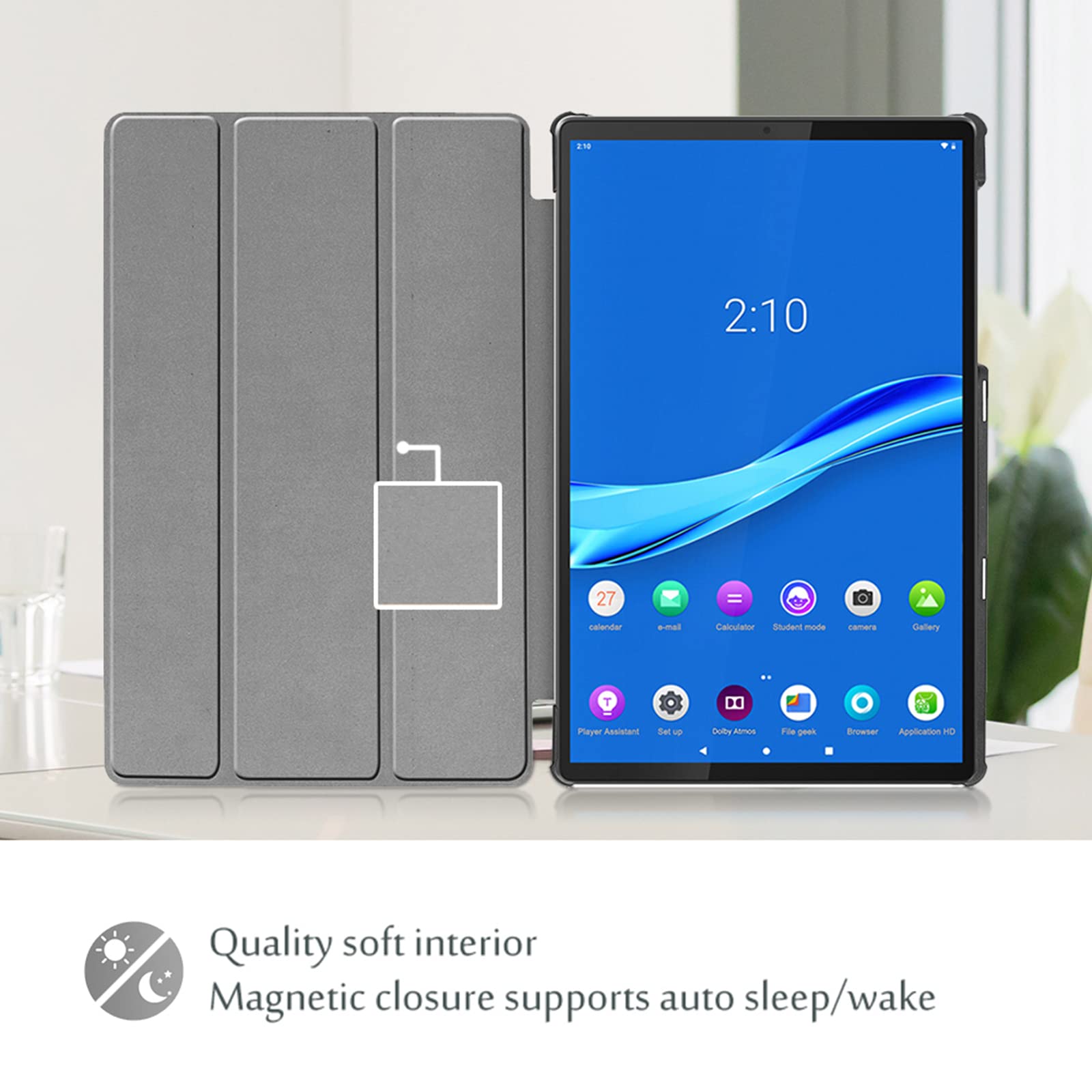 Procase For Lenovo Tab K10 2021/M10 Fhd Plus Case 10.3 Inch (2020 2Nd Gen), Slim Smart Cover Stand Hard Shell Case For 10.3' Tab K10 Tb X6C6L Tb X6C6F Tb X6C6X/M10 Plus Fhd Tb X606F Tb X606X �Black