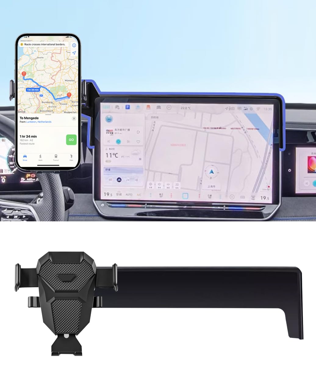 Kephth Car Phone Holder For 2025 Vw/Volkswagen Tiguan Accessories Dash Mount Cell Phone Holder For 2025 Tiguan For Most Smartpho