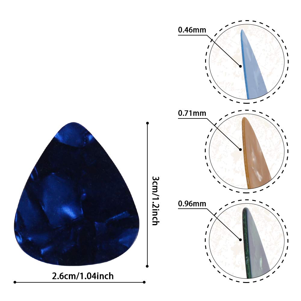 Augshy Guitar Picks, 150 Pack Premium Celluloid Guitar Pick Variety Pack Thin, Medium & Heavy Gauges For Acoustic Guitar, Electr