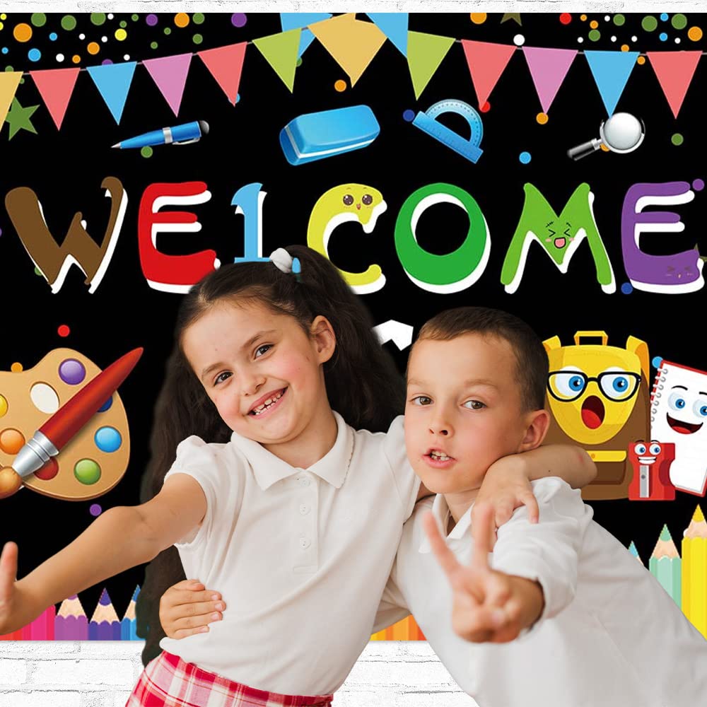 Maqtt 7X5Ft Welcome Back To Schol Photography Background Graduation Ceremony Of Children'S Kindergarten Prom Board Decoration Ba