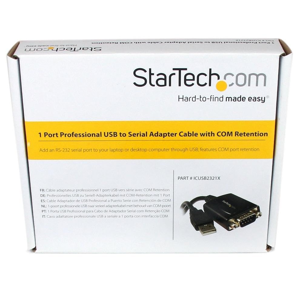 Startech.Com Usb To Serial Adapter   1 Port   Com Port Retention   Texas Instruments Tiusb3410   Usb To Rs232 Adapter Cable (Icu