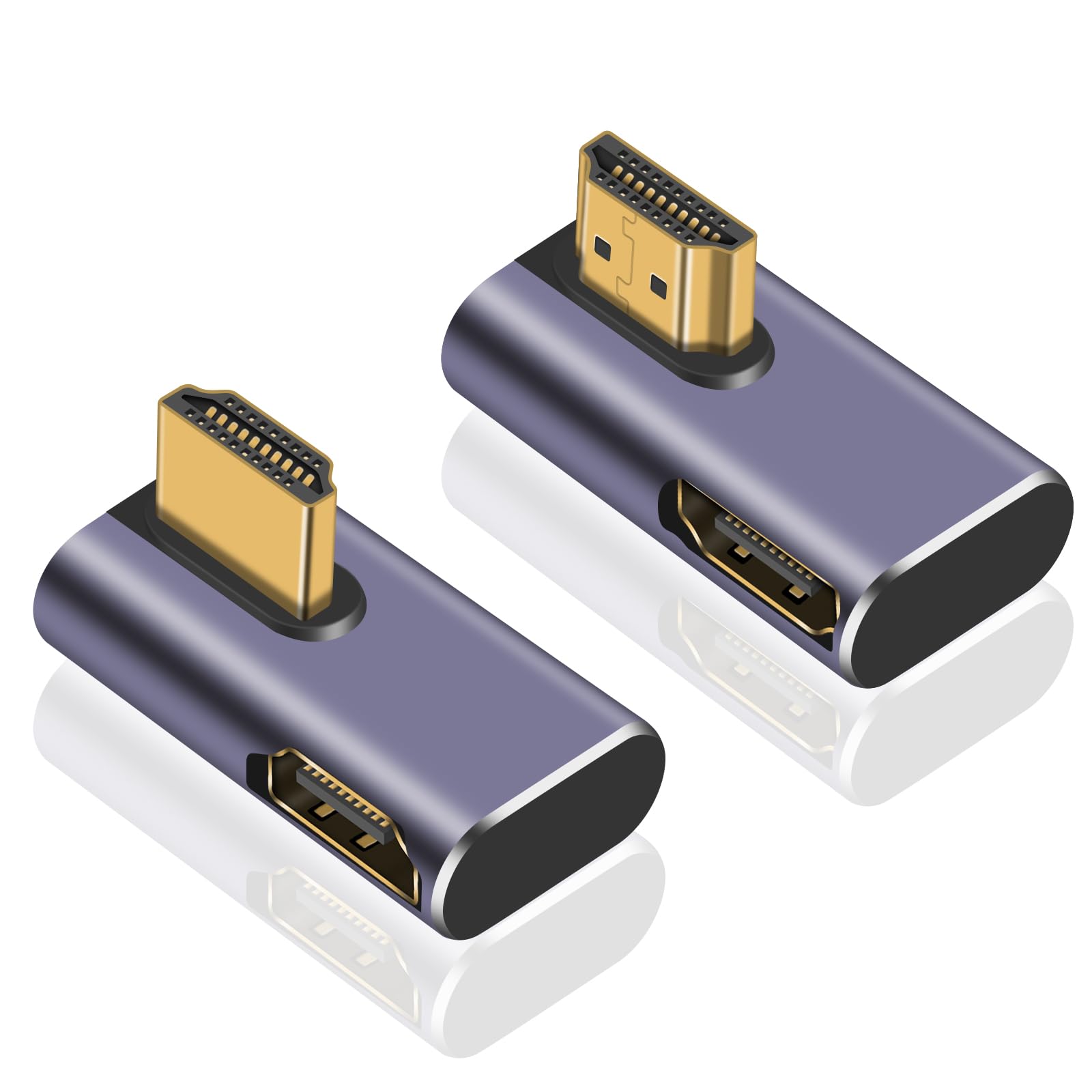 Poyiccot 8K Hdmi 90 Degree Adapter, Left And Right Angle Hdmi Adapter, 270 Degree And 90 Degree Hdmi Adapter, Hdmi Extender 48Gb