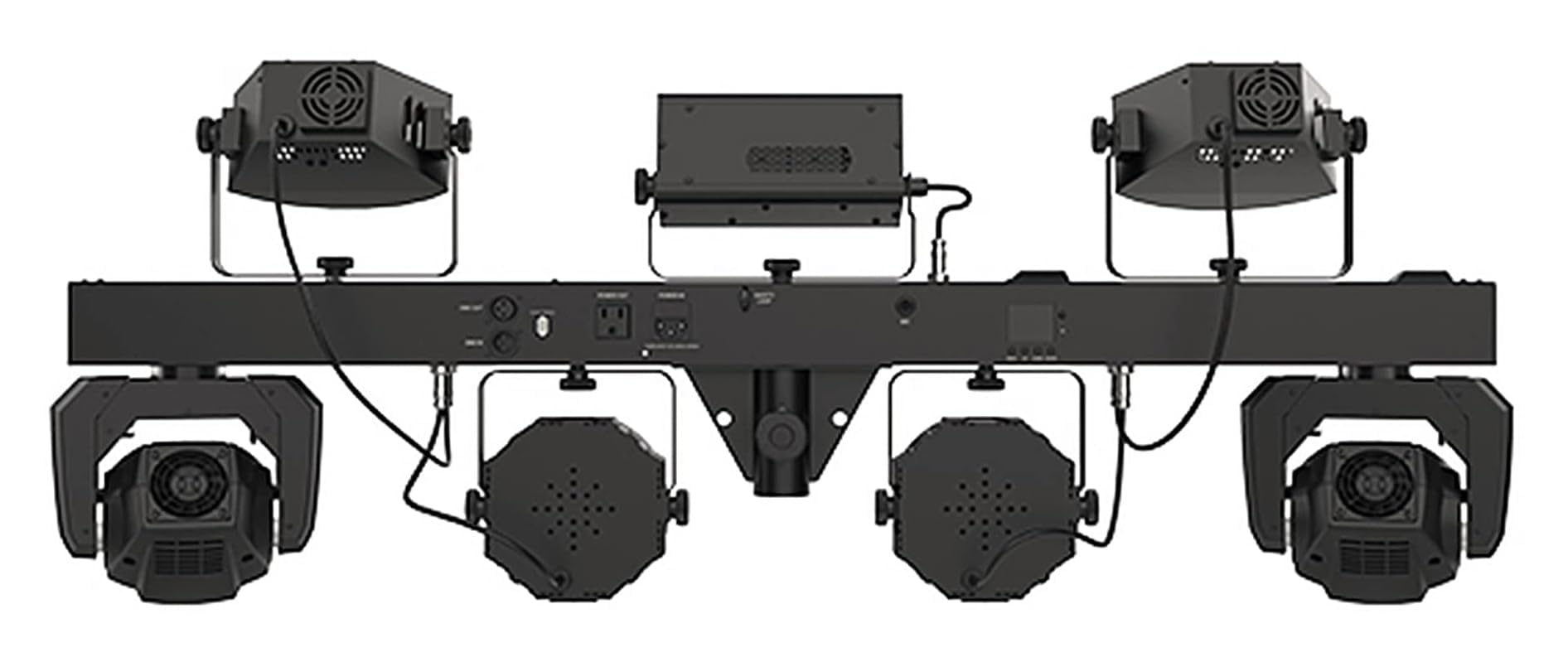 Chauvet Dj Gigbar Move + Ils 5-In-1 Lighting System With 2 Moving Heads Bundle With 2 Dmx Cables And Austin Bazaar Polishing Clo