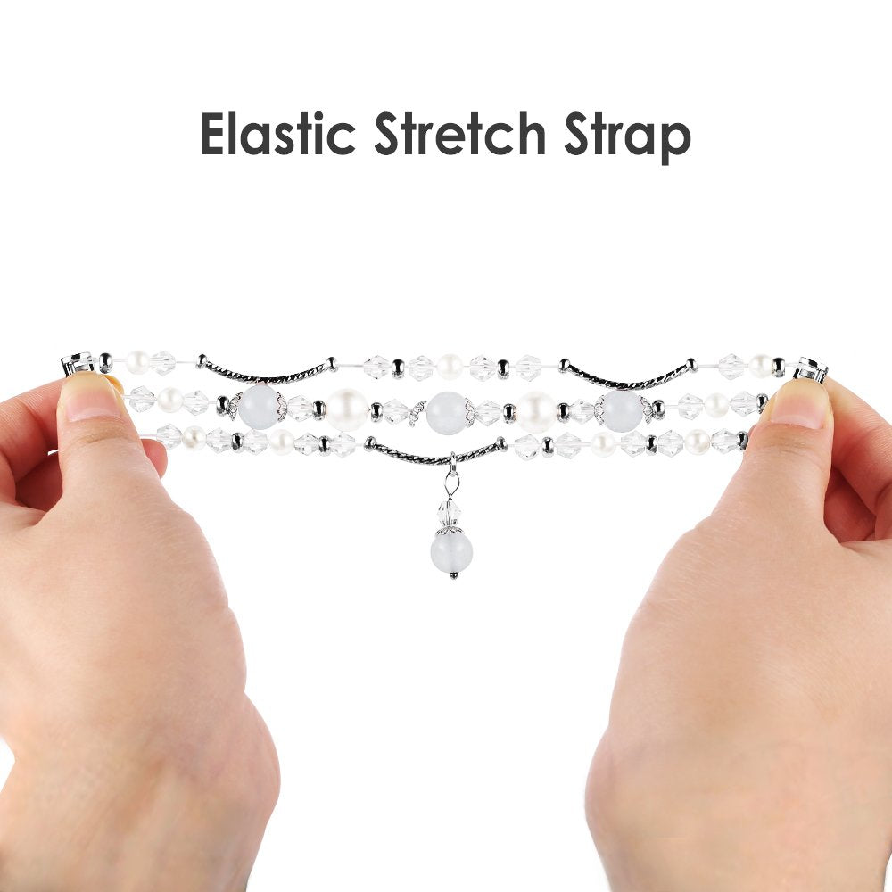 Simpeak Fashion Elastic Band Compatible With Fitbit Blaze Smartwatch Fitness, Large(7.28) Handmade Beaded Jewelry Bracelet Band