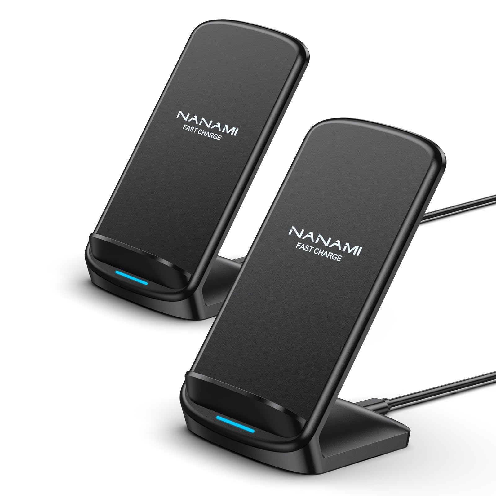 Nanami Wireless Charger [2 Pack]   10W Qi Certified Fast Wireless Charging Stand For Iphone 16/16 Plus/16 Pro/16 Pro Max/15/14/1