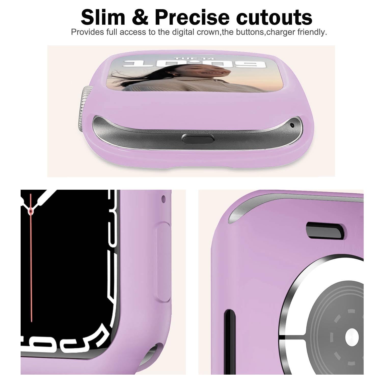 Botomall Compatible With Apple Watch Bumper Case 45Mm Series 9 Series 8 Series 7 Soft Flexible Tpu Thin Lightweight Protective C