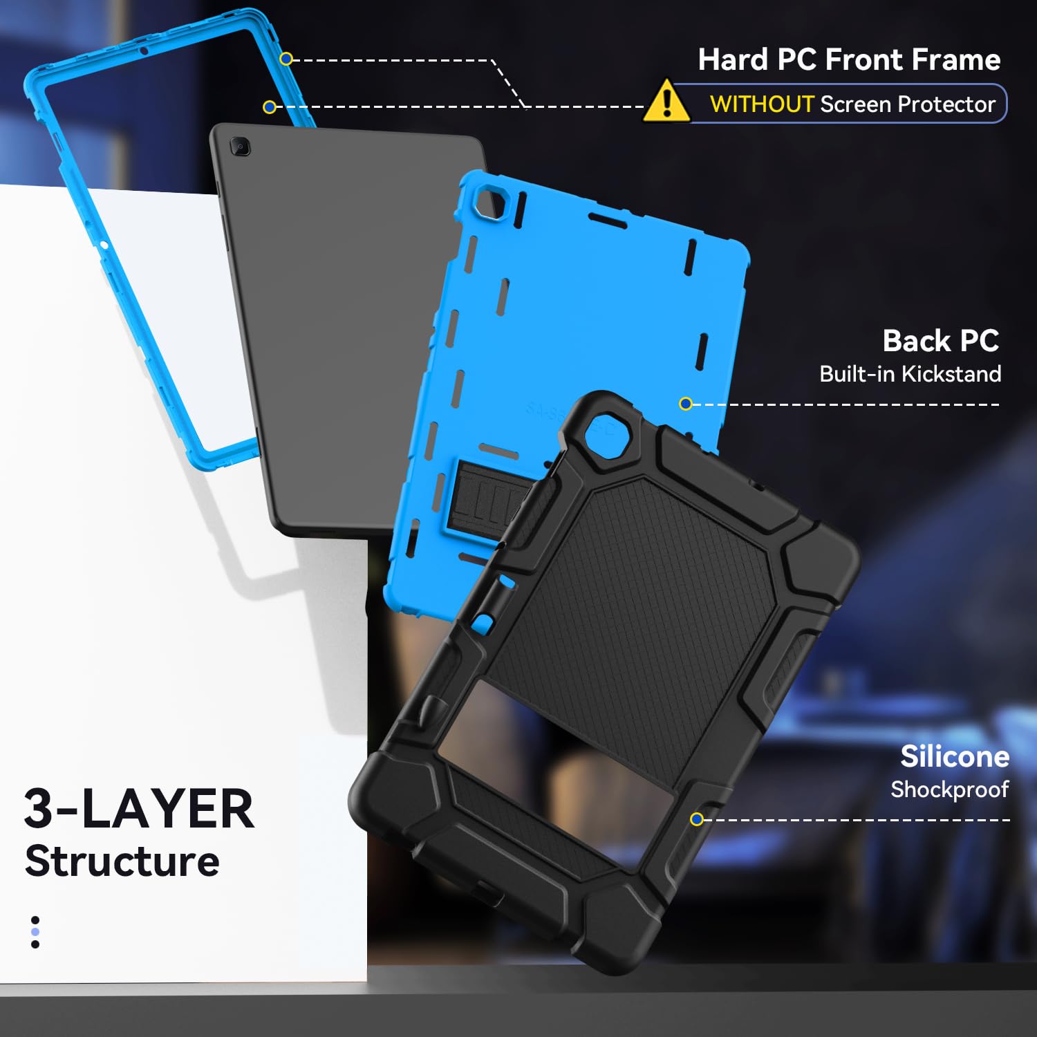 Cantis Case For Samsung Galaxy Tab S6 Lite 10.4 Inch 2024/2022/2020 With S Pen Holder, Heavy Duty Shockproof Rugged Protective F