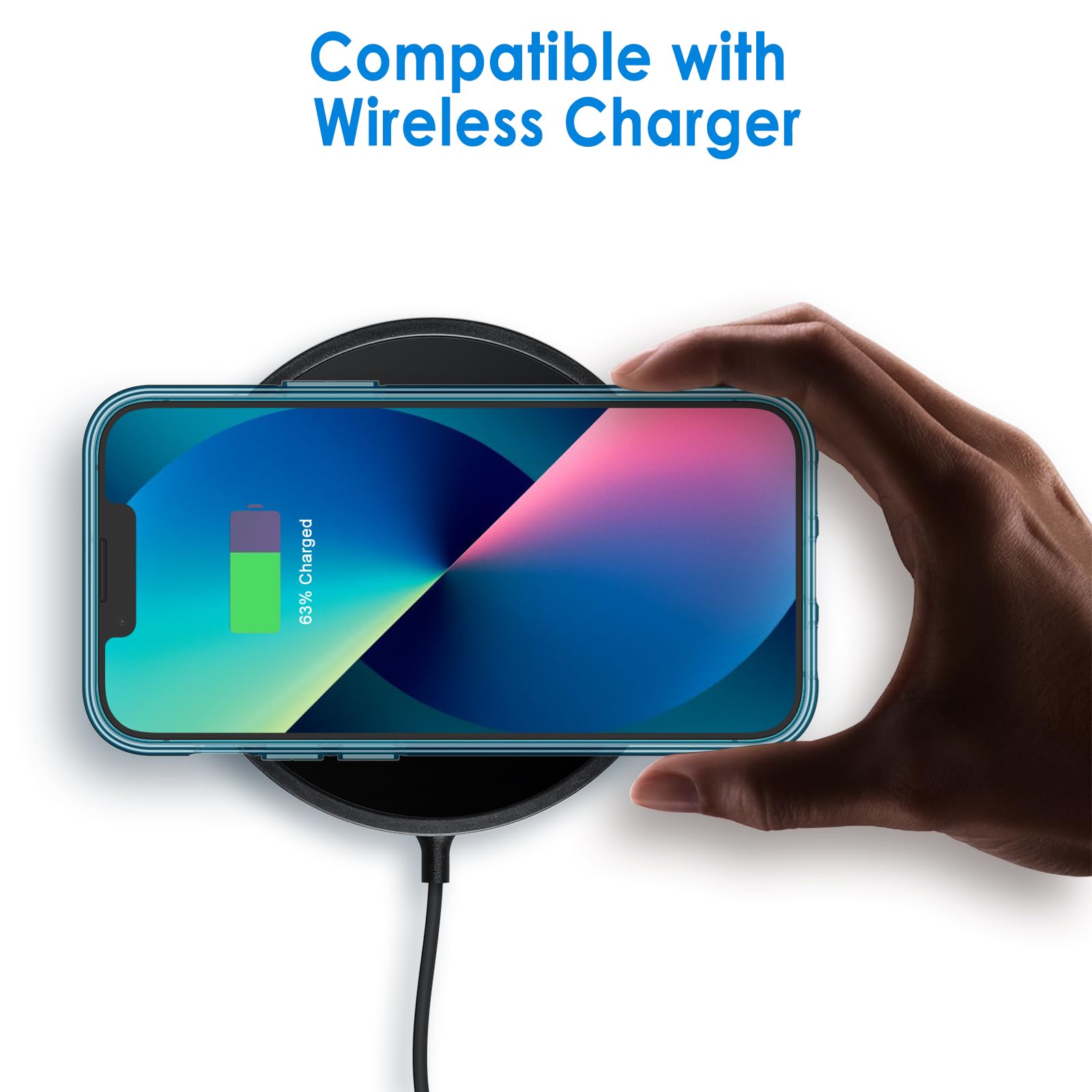 Jetech Case For Iphone 13 6.1-Inch, Non-Yellowing Shockproof Phone Bumper Cover, Anti-Scratch Clear Back (Navy Blue)