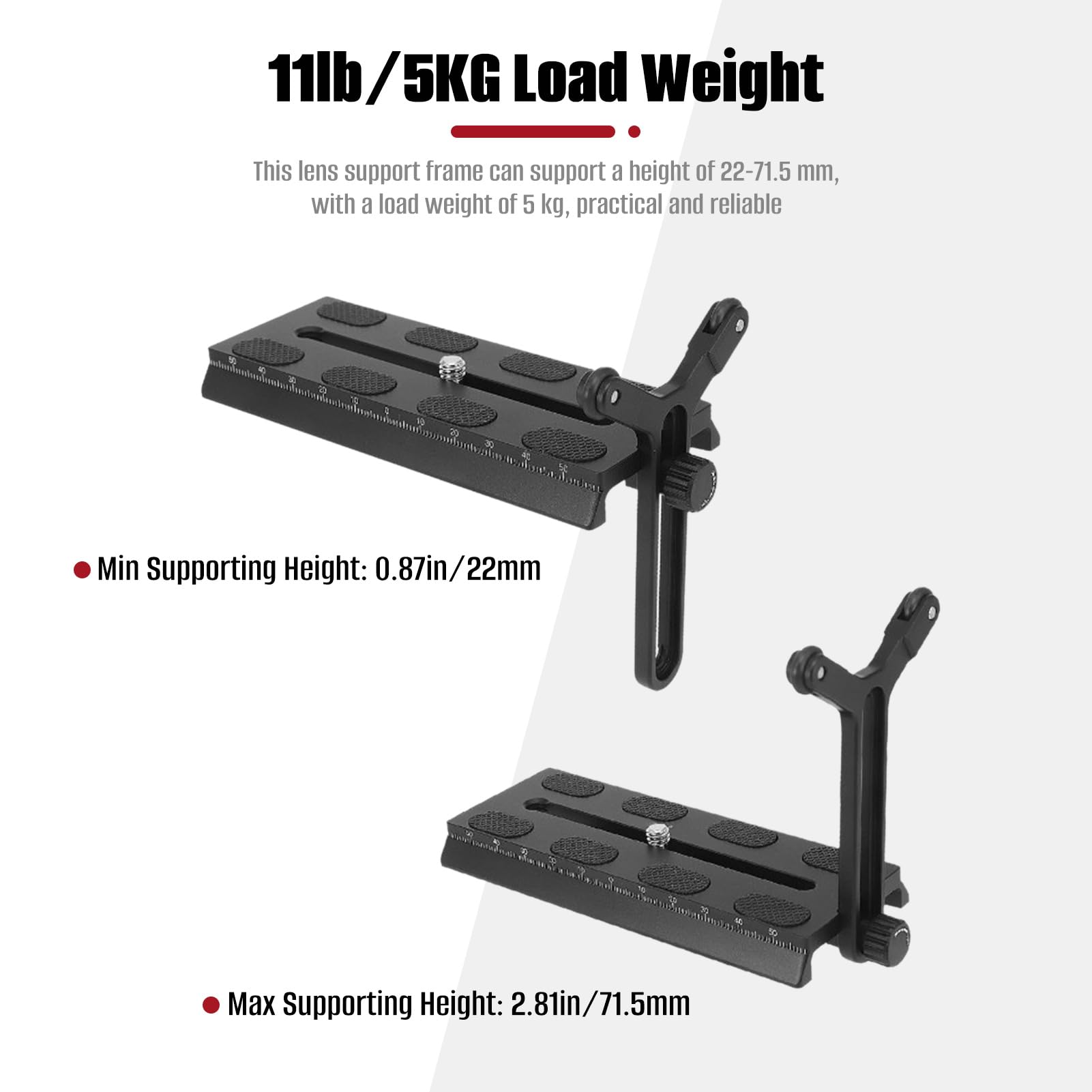 Y Bracket With Double Wheels, Frame Lens Support System With1/4In Slide Screw, For Ronin S Sc And Stabilizer Quick Release Plate