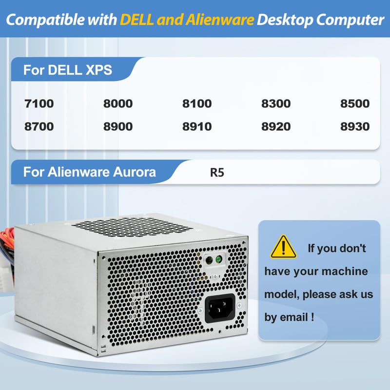 Upgraded Hu460Am 01 Wc1T4 D460Am 03 460W Power Supply Compatible With Dell Xps 8930, 8920, 8910, 8900, 8700, 8300, 8100 And Alie