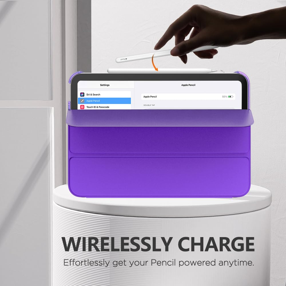 MoKo for iPad Mini 7 (A17 Pro) Case 2024,iPad Mini 6 Case 2021,8.3 inch iPad Mini 7th/6th Generation Case,Slim Lightweight Hard Back Shell Stand Cover for iPad Mini 2024 with Touch ID, Purple Violet