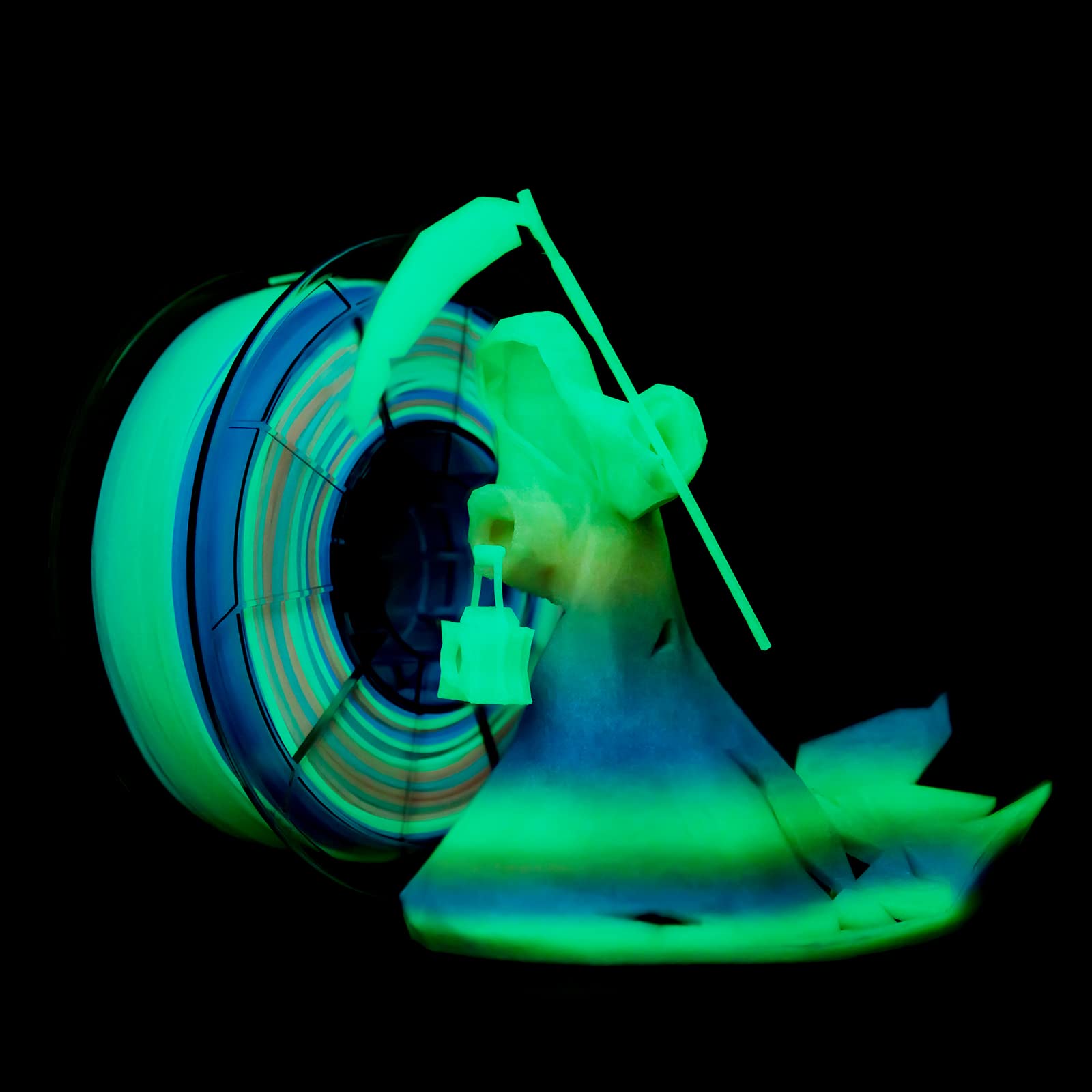 Ziro Pla Glow Filament 1.75Mm,3D Printer Filament 1.75Mm Gradient Multicolor 1Kg(2.2Lbs),Dimensional Accuracy +/  0.03Mm, Gid Ra