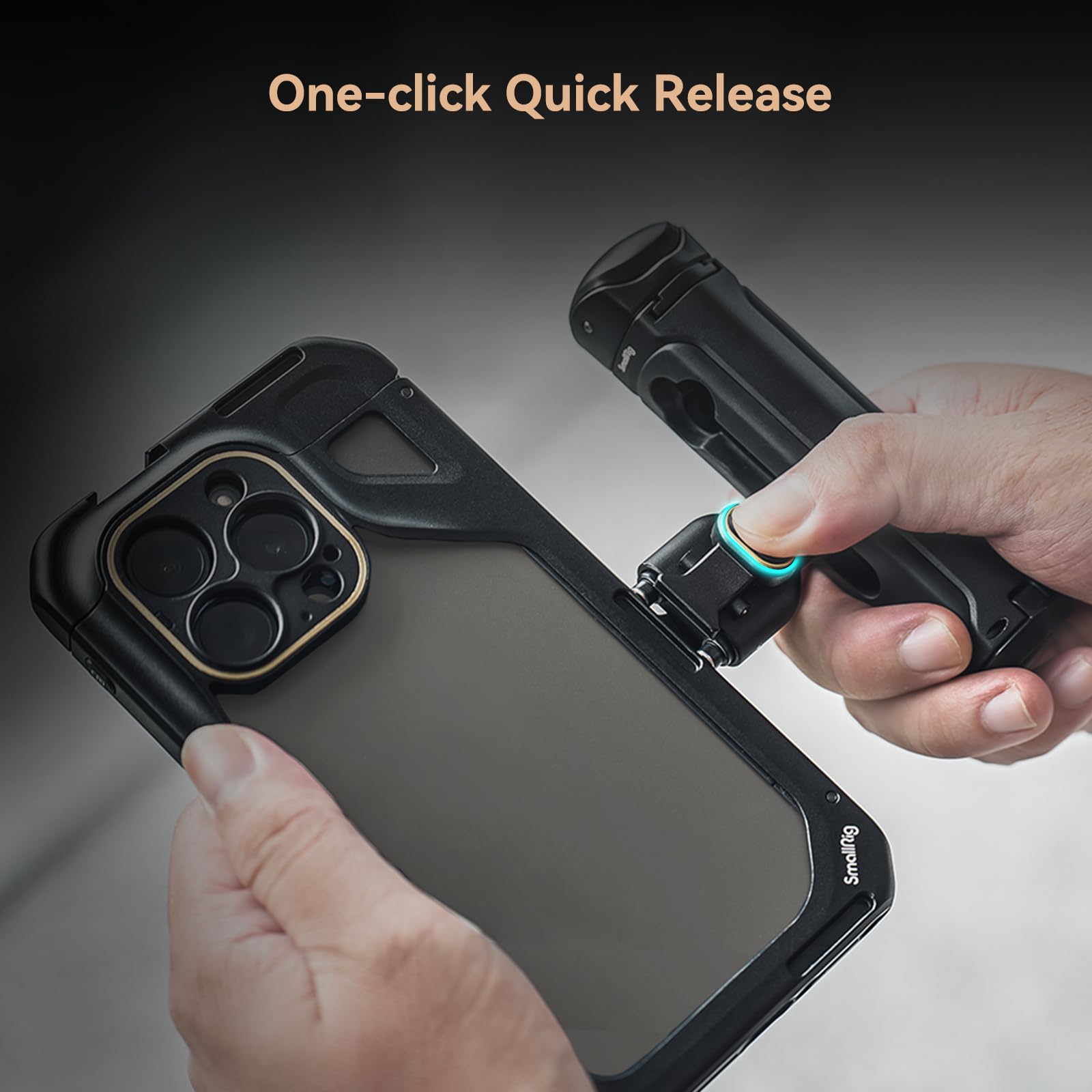 Smallrig Single Handheld Phone Cage Kit For Iphone 15 Pro Max, Mobile Video Rig Cage Kit With Wireless Quick Release Handle For