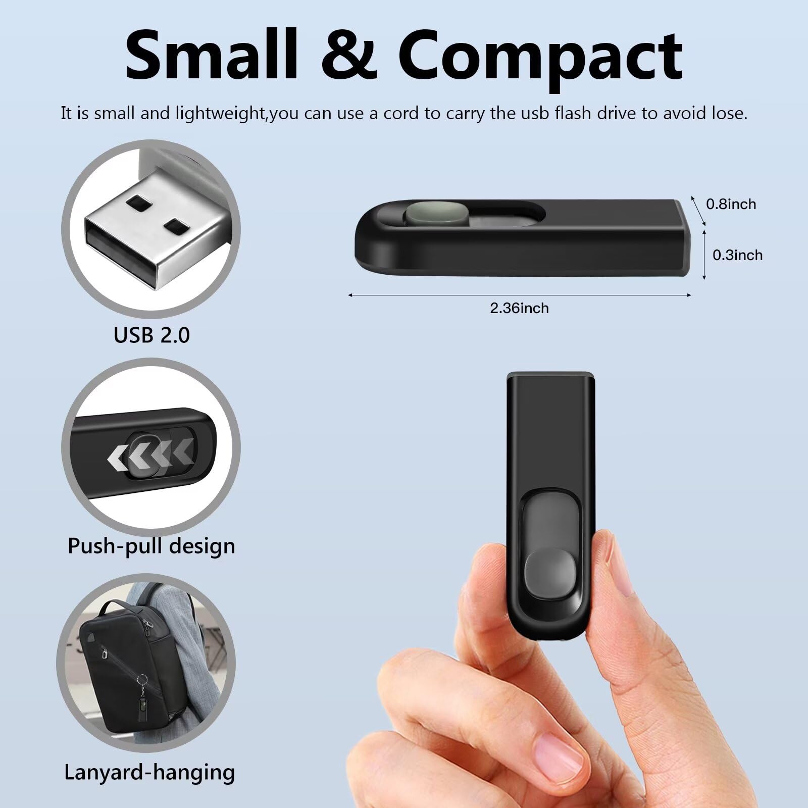 Makactua 2 Pack 32Gb Usb Flash Drive, Usb 2.0 Memory Stick Thumb Drive Pen Drives Jump Drive For Data Storage Black