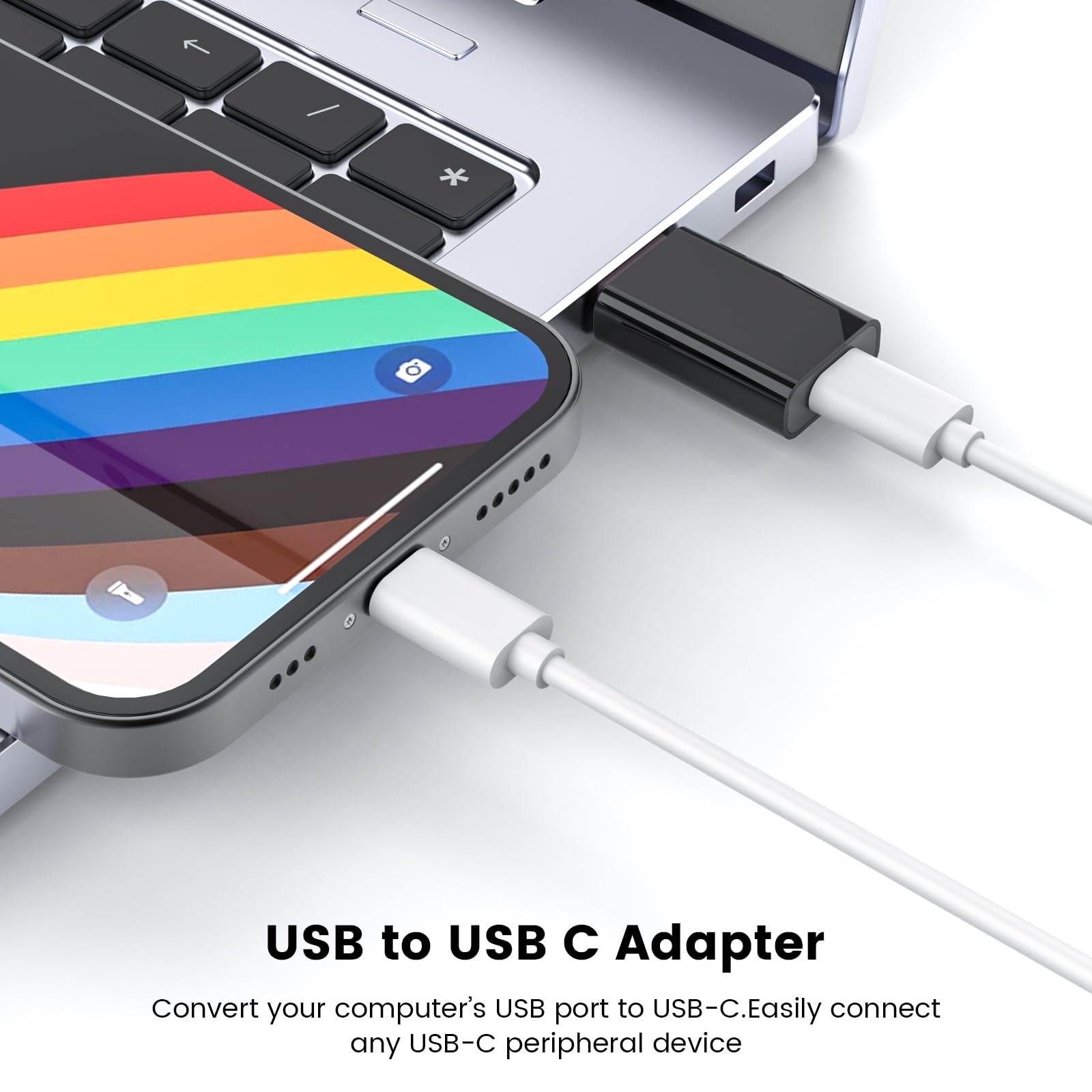 Moswag Usb To Usb C Adapter, Usb C Female To Usb Male Adapter Compatible With Apple Magsafe Watch 9/8/7/Se/Ultra, For Iphone 15 14 13 12 Mini Pro Max,Ipad,Galaxy Note,Pixel,Carplay,Wall Plug