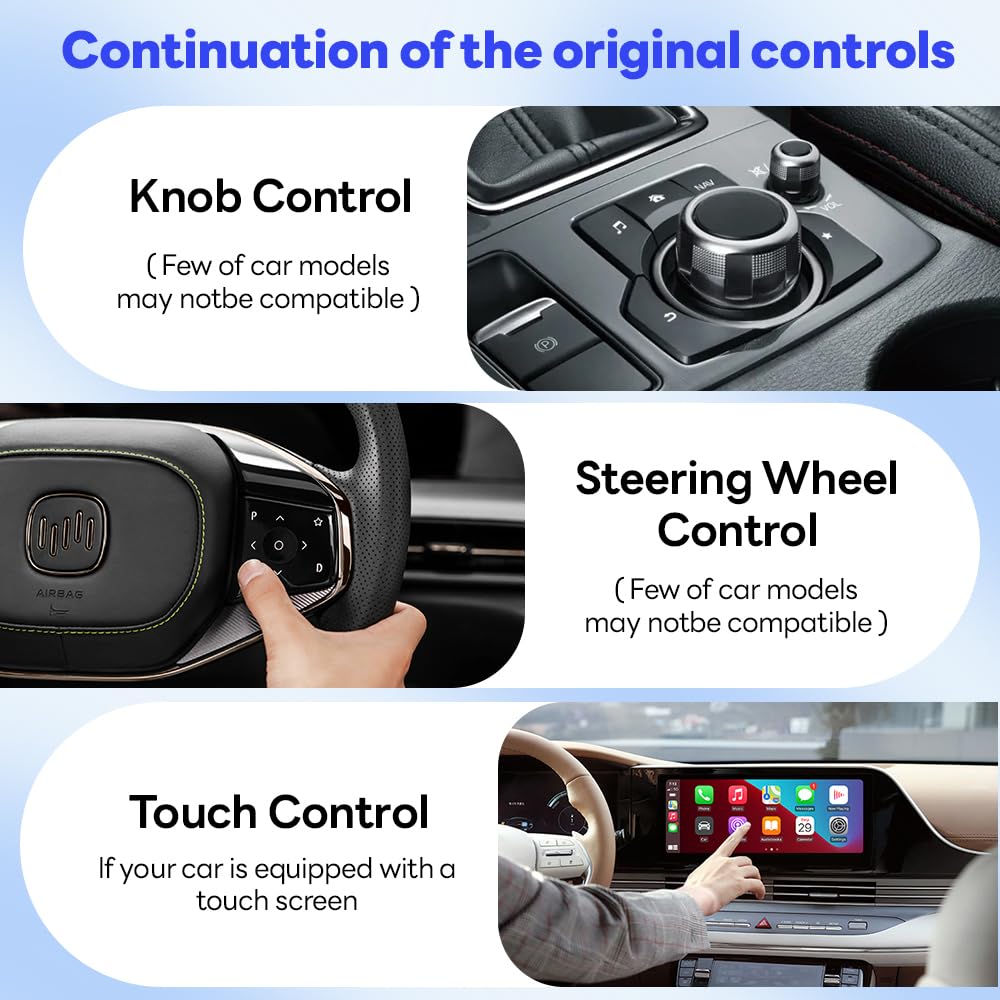 Carlinkit 5.0 Wireless Carplay/Android Auto Adapter Usb For Factory Wired Carplay Cars (Model Year: 2015 To 2025), Wireless Carplay/Android Auto Dongle Convert Wired To Wireless,Fit In Dash Navigation