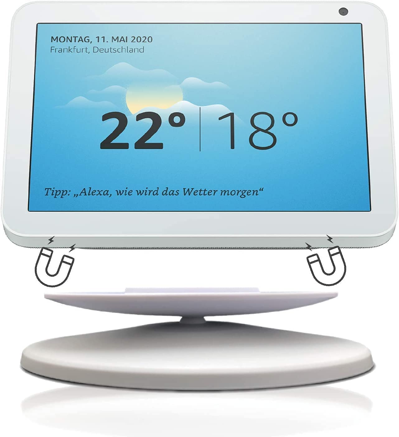 Sintron Smart Display Stand For Echo Show 5 & Echo Show 8 (1St Gen And 2Nd Gen)   Adjustable Magnetic Stand Mount With 360 Degre