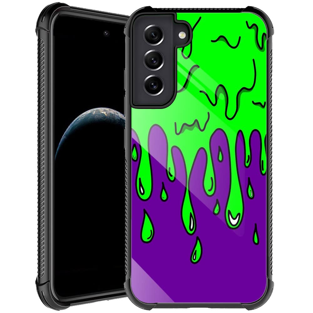 Samsung Galaxy S21 Fe Case,Green Pigment Galaxy S21 Fan Edition Cases For Boys Men,Anti Scratch Soft Tpu Protect Pattern Design