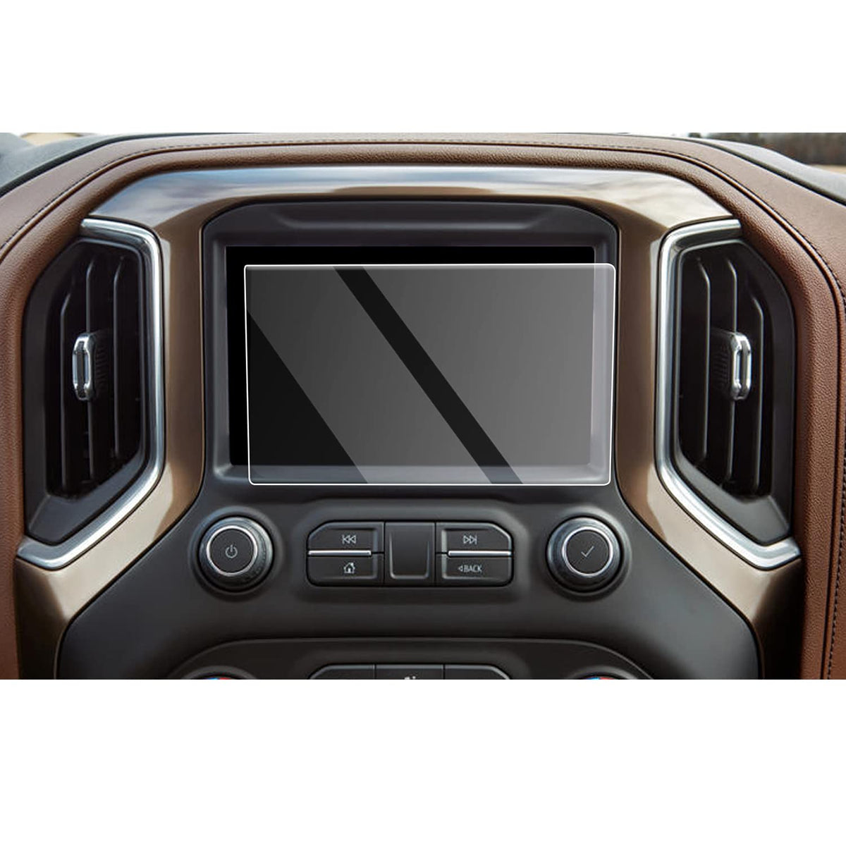 Cdefg For 2019 2020 2021 Silverado 1500 Infotainment 3 Car Touchscreen Navigation Touch Screen Protector, Hd Clear Tempered Glass 9H Scratch Resistance (8In)