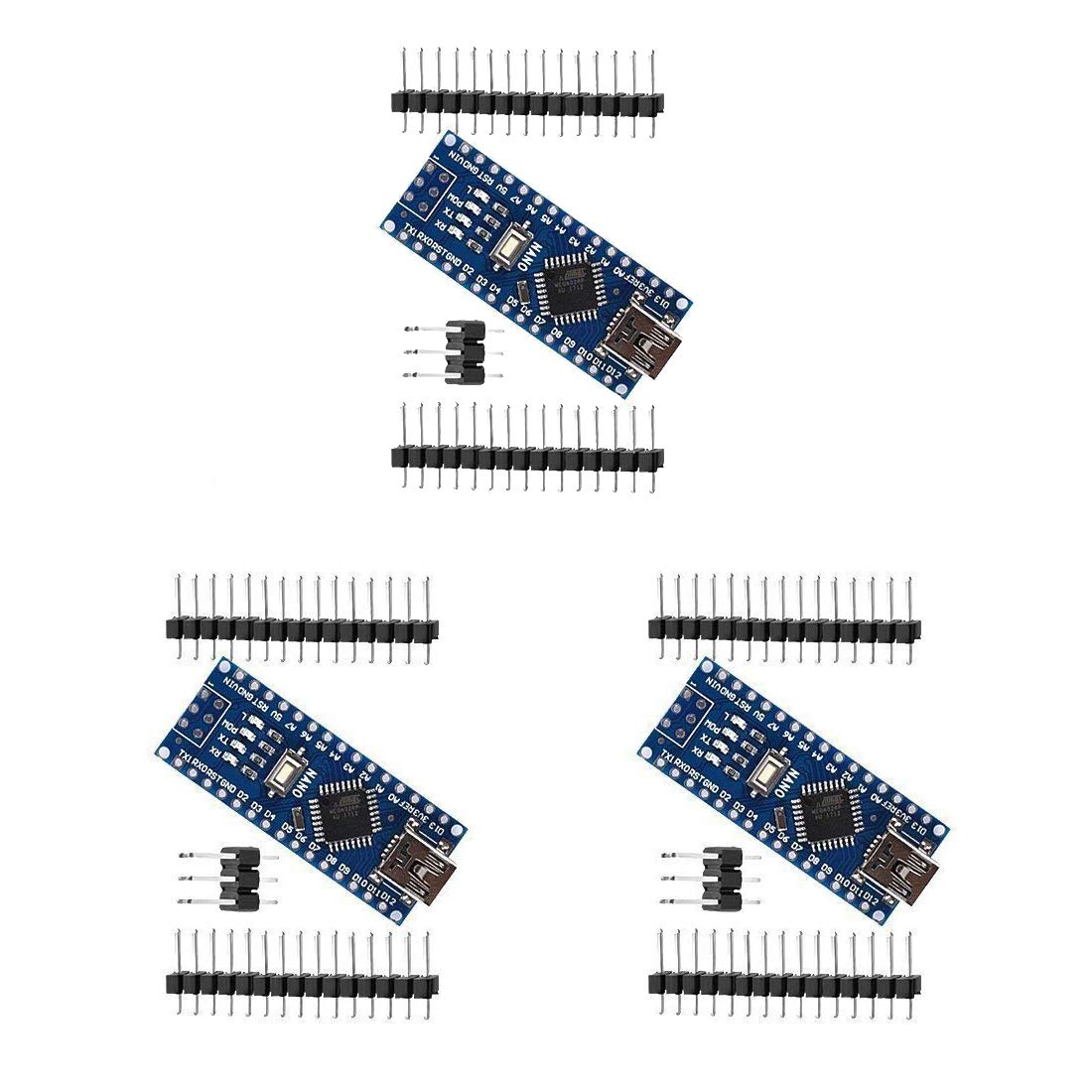 Hiletgo 3Pcs Nano V3.0 Atmega328P Ch340G 5V 16M Mini Usb Micro Controller Board Development Board With Pin Headers Pin Unsoldere
