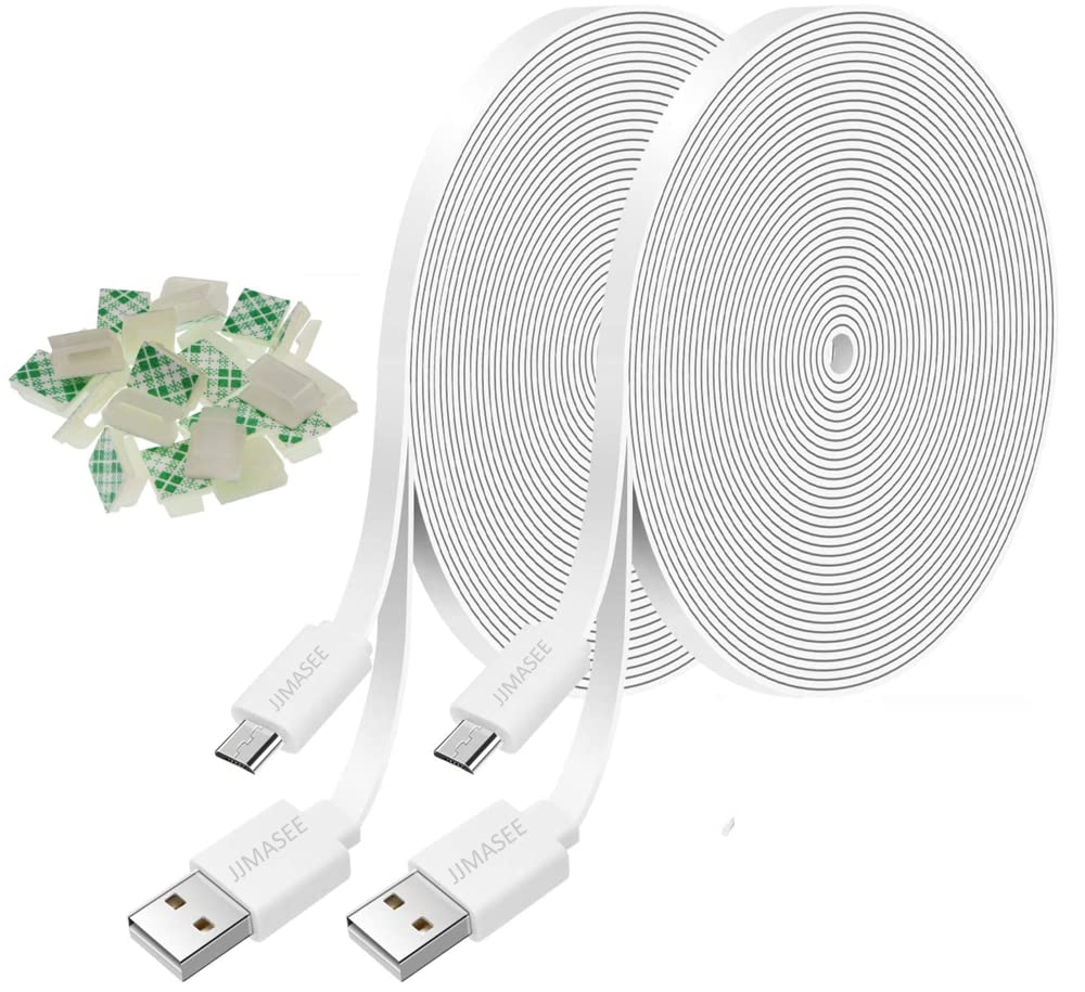 Jjmasee 2Pack 10Ft Power Extension Cable For Wyze Cam V3/V4/Og/V3 Pro, Blink Mini/Mini Pan,Kasa,Arlo Essential,Eufy,Simplisafe (