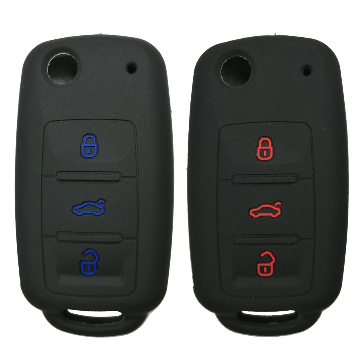 2Pcs Coolbestda Silicone Flip Key Fob Skin Cover Case Protector Keyless Jacket Remote Holder For Vw Volkswagen Jetta Gti Passat