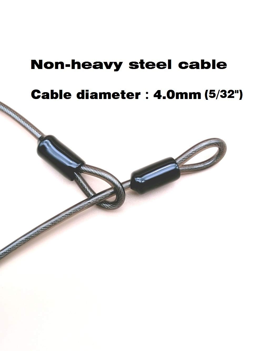 Loradar 4Mm Thick(5/32'') 7Ft,15Ft,30Ft Braided Steel Coated Security Thin Cable Anti Lost Steel Cable Luggage Lock Safety Cable