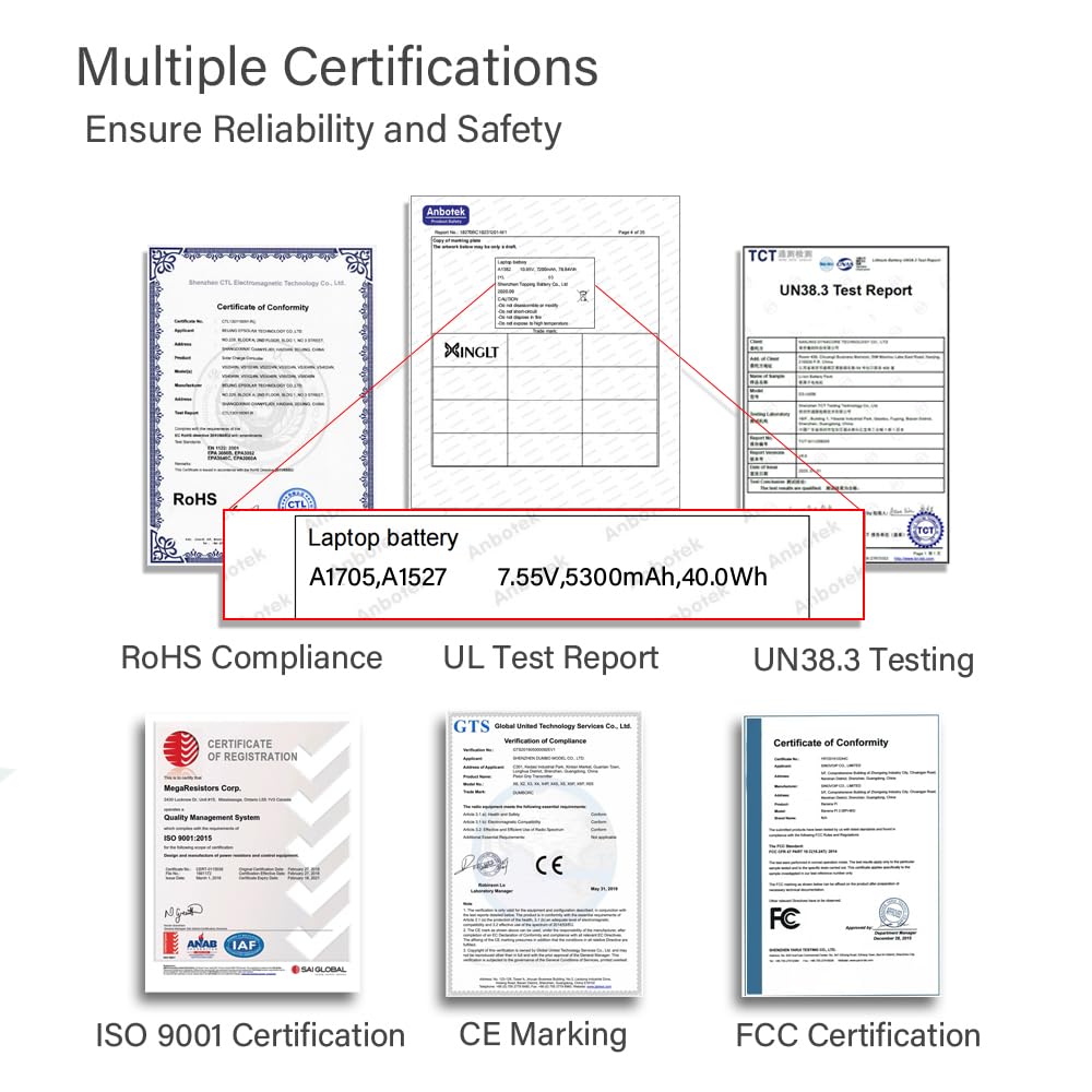 Xinglt A1534 A1705 Battery, A1527 A1705 Replacement Battery Compatible With Macbook 12 Inch Retina Laptop A1534 A1705(Early 2015