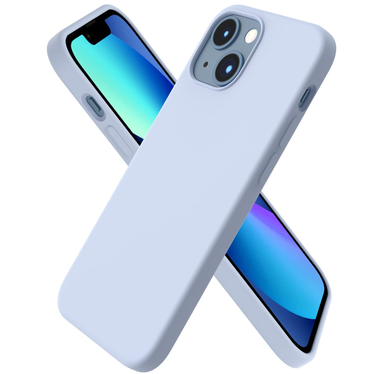 Ornarto Compatible With Iphone 13 Mini Case, Slim Liquid Silicone 3 Layers Full Covered Soft Gel Rubber With Microfiber Case Cov