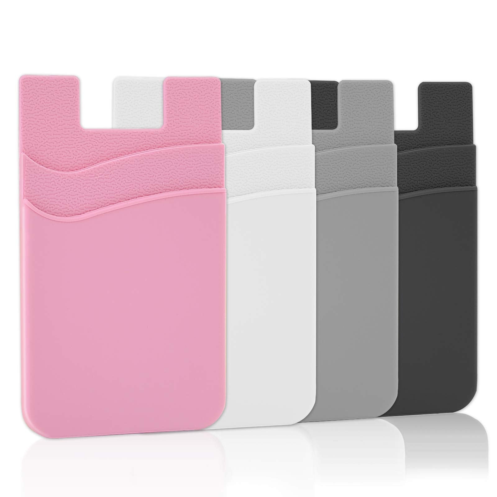 Ss Card Holder For Back Of Phone, Phone Wallet Stick On Credit Card Sleeve Pocket Silicone Cell Phone Pouch Compatible For Iphon