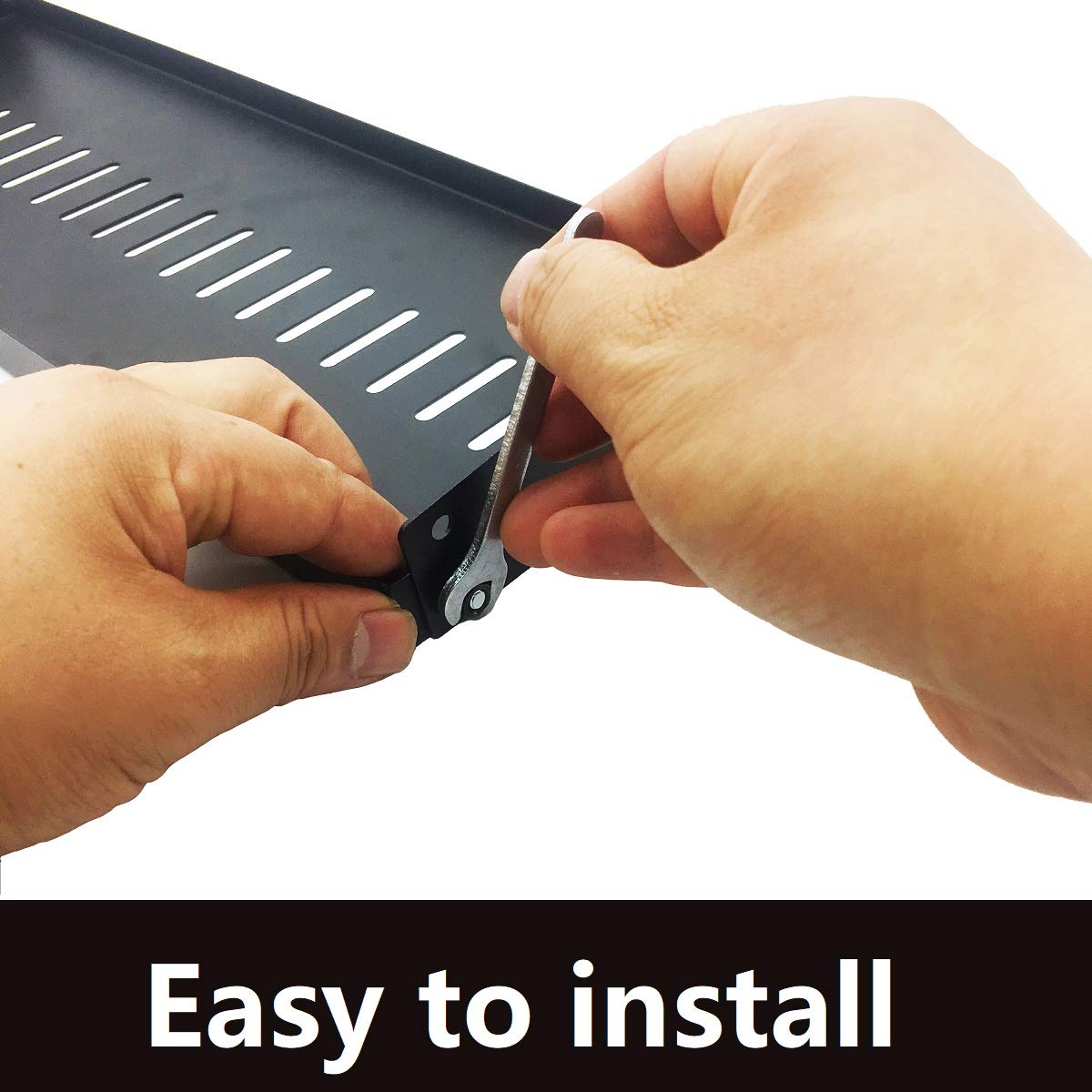 Jingchengmei 1U Disassembled Vented Cantilever Server Rack Mount Shelf 8'(203Mm) Depth For 19 Inch Network/Av Equipment Rack And Cabinet(1U8V)