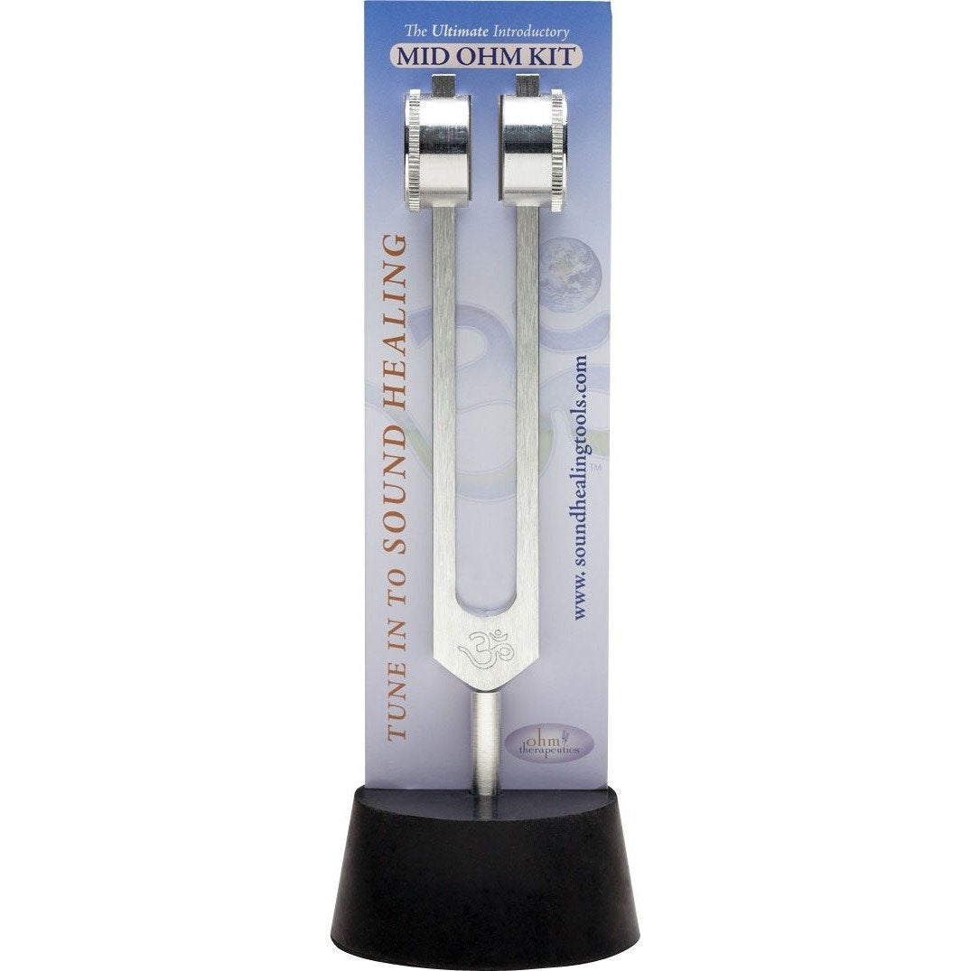 Ohm Therapeutics MID OHM Tuning Fork KIT for Self-Care and Sound Therapy (136.1 Hz + Activator) Made in USA