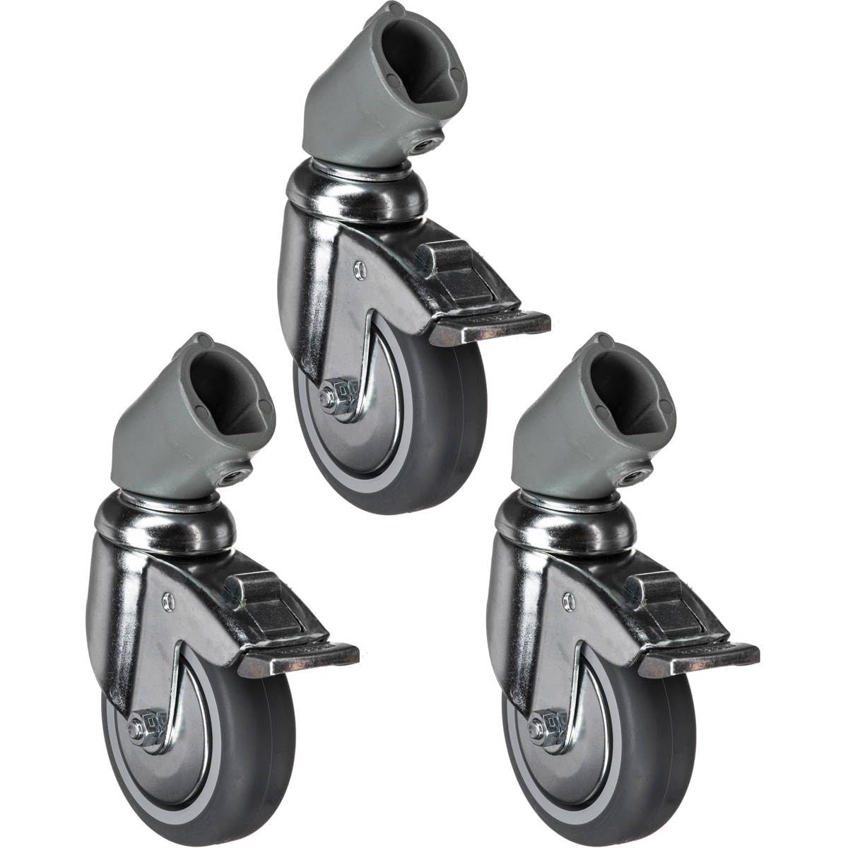 Manfrotto Caster Set With Brakes (75Mm / 2.9'). Fits All 22Mm Leg Diameters, Set Of 3