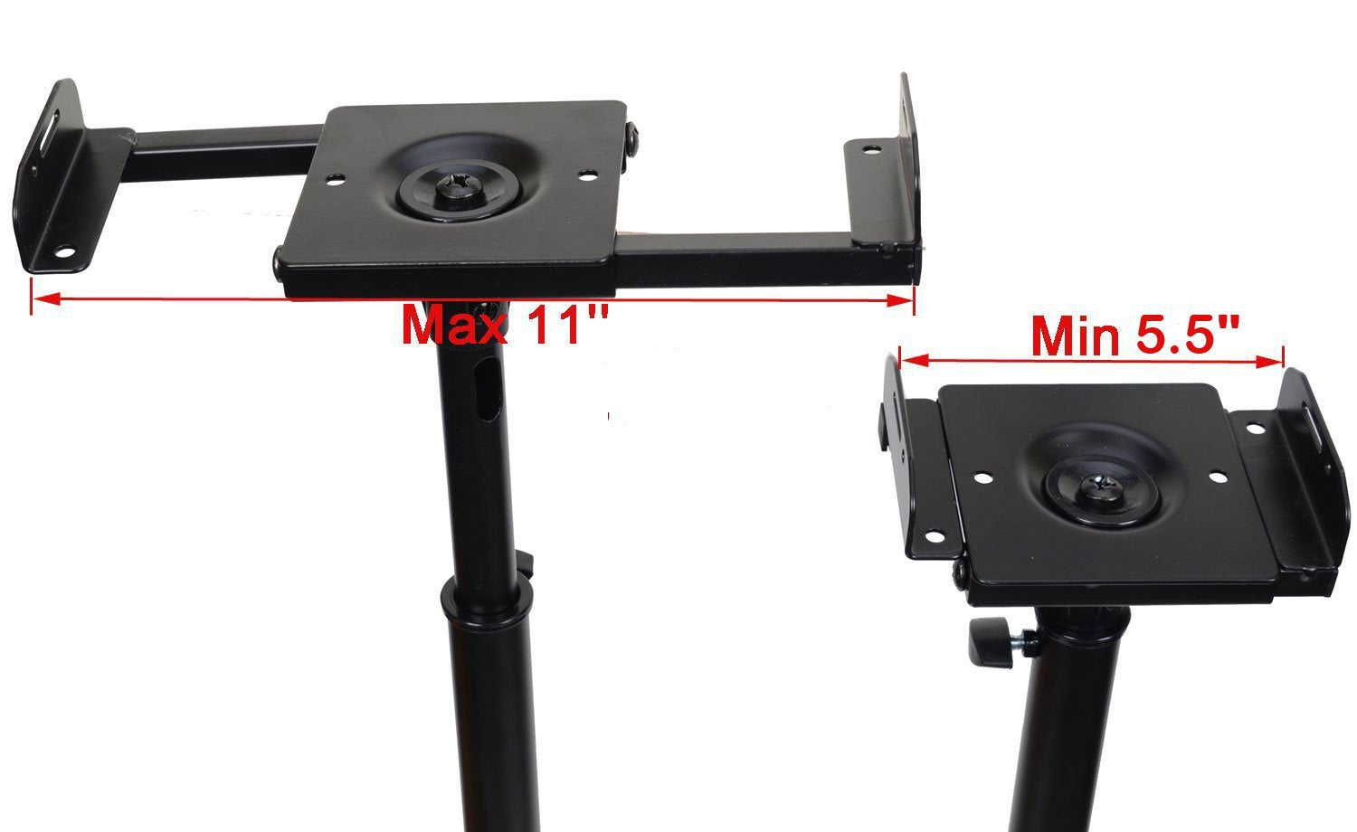 Videosecu One Pair Of Side Clamping And Height Adjustment Universal Floor Stands Speaker Mounting Bracket For Surround Sound Spe