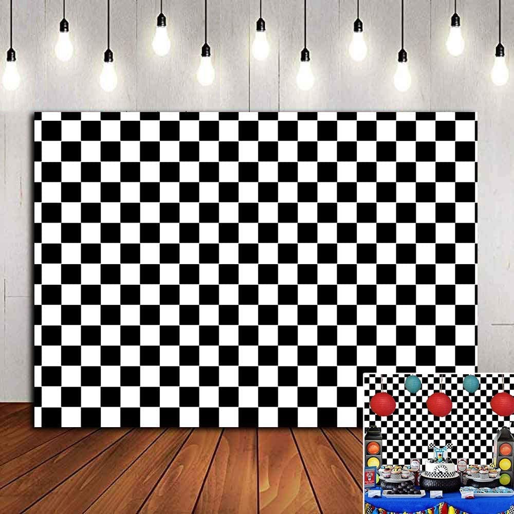 White And Black Racing Texture Grid Photography Backdrop Chess Board Photo Booths Studio Props Birthday Checkered Flag Decoratio